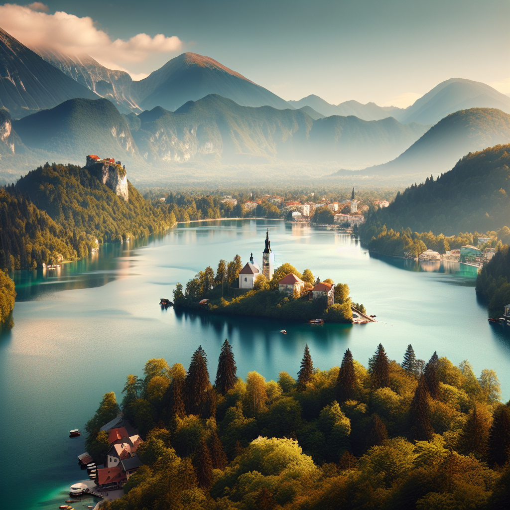 Scenic view of Lake Bled in Slovenia, highlighting the beauty expatriates and investors encounter.