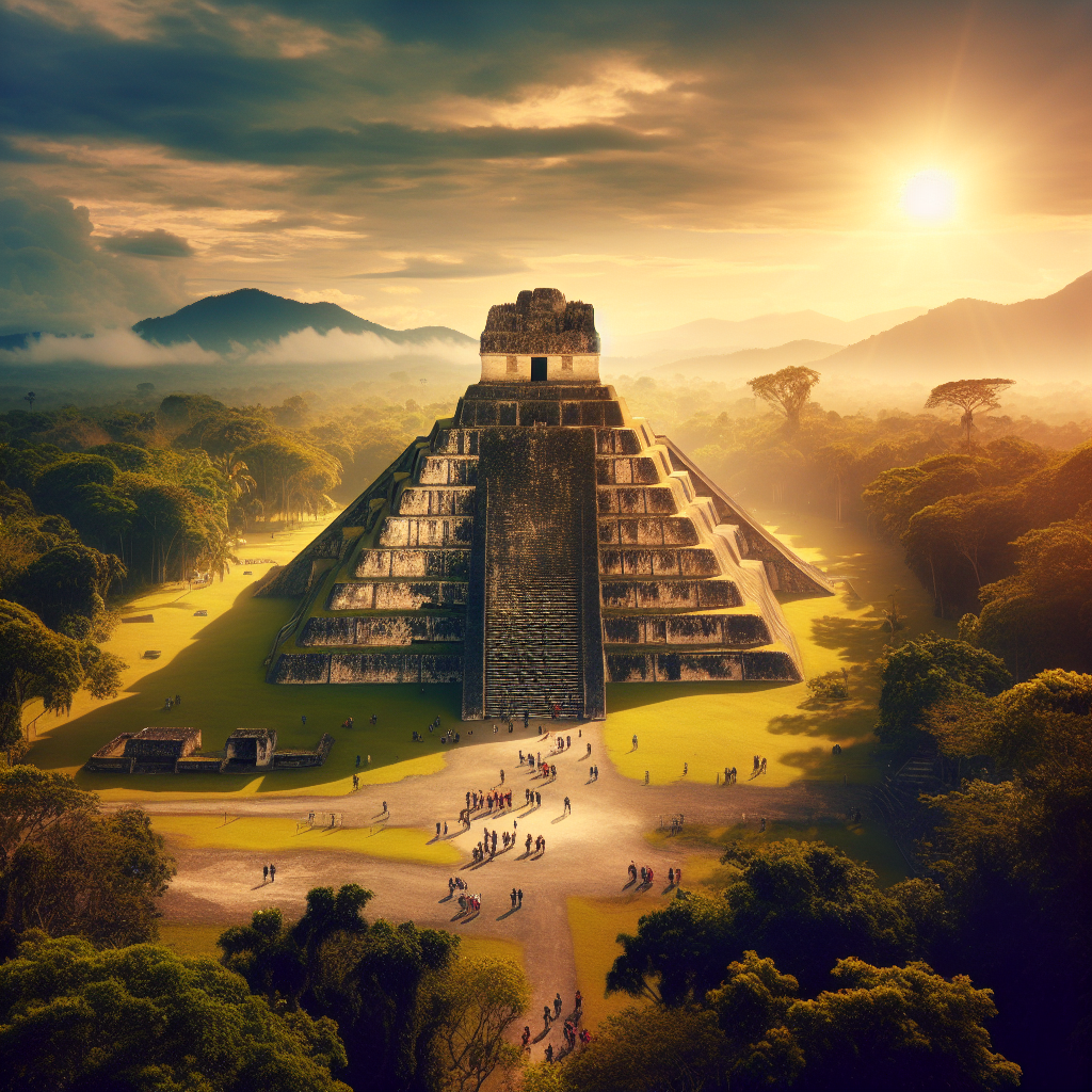 Majestic view of Tikal pyramids amidst a lush Guatemalan landscape, symbolizing the intricate beauty of managing finances across borders.