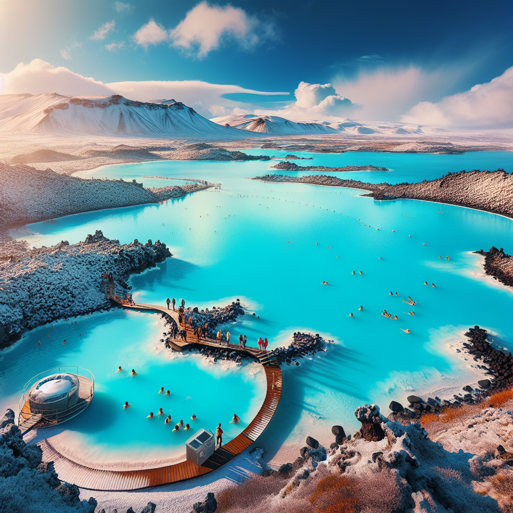 The serene Blue Lagoon in GrindavĂk, Iceland, representing the tranquil yet complex nature of FBAR regulations.